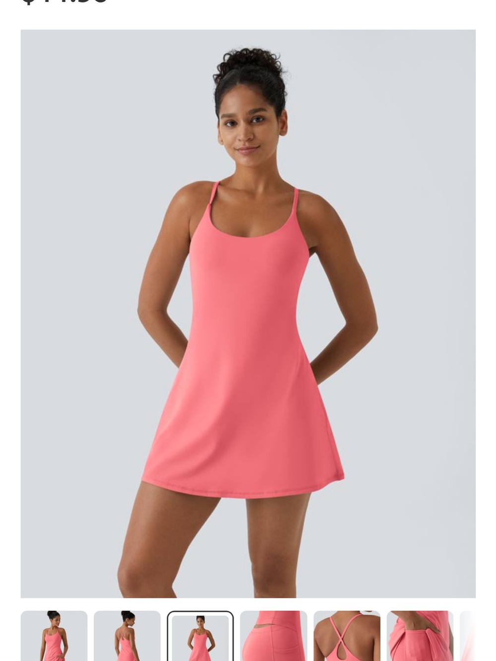HALARA Coral Pink One-Piece Swim Dress